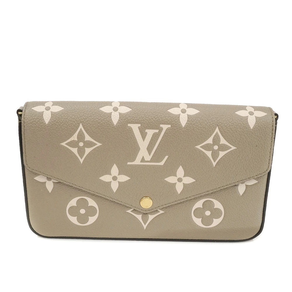 Louis Vuitton Pochette Felicie Empreinte Leather Tourtrell Shoulder Bag Cream